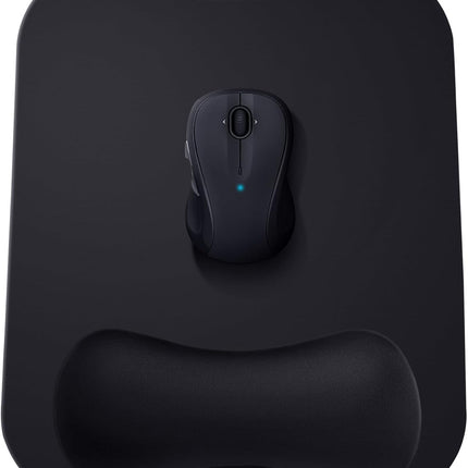 Gimars Mouse Mat with Gel Cushion, Ergonomic Mouse Pad with Hand Rest, Gel Memory Foam Waterproof Mouse Pads with Wrist Rest for Computer Laptop Offfice Home, Black