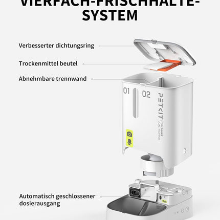 PETKIT Automatic Cat Feeder 2 Bowls with Camera, Automatic Cat Feeder, 5 L Cat Feeder, Automatic Feeder for Cats and Dogs, AI Function, 1-10 Meals per Day, 1-30 Servings