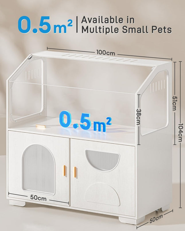 BUCATSTATE 100cm Gerbil Hamster Cage - 0.45m² Small Animal Cage - White