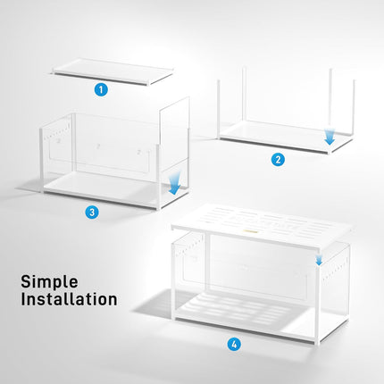 BUCATSTATE Hamster Cage Metal 2.0 - Small Animal Habitats Large Stackable with Double Door 100 L x 50 W x 52.5 H cm for Dwarf Hamsters, Rodents, Mice (0.5 m², White)