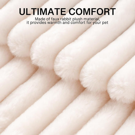 EDAGNY Stilvolle Hundebett Katzenbetten für Katzen, Weiches Rundes Hundebett für Kleine und Mittelgroße Hunde, Beruhigend Waschbares Haustierbett (Creme, M)