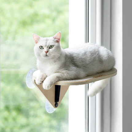 EDAGNY Katzenfenstersitzstange, Katzenkratzbaum und Katzenplattform mit starken Saugnäpfen für Hauskatzen (Grundfarbe, 3 PCS Set)