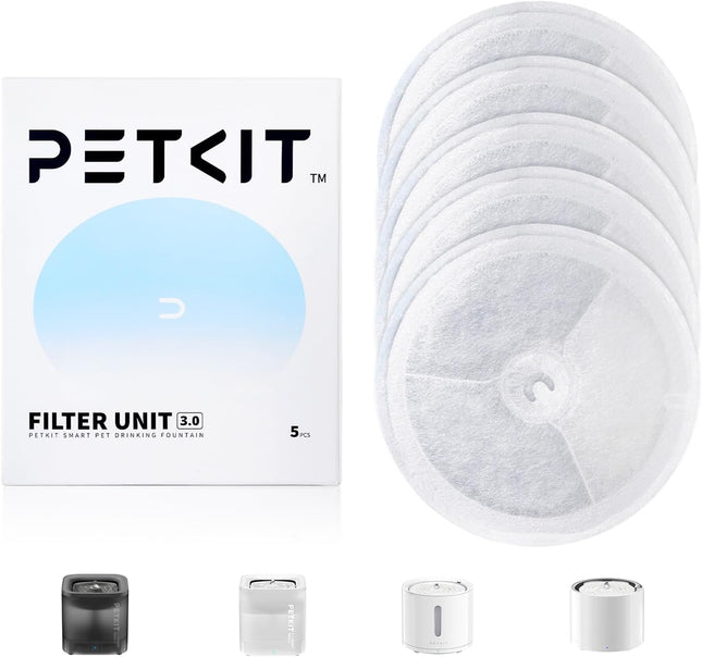 PETKIT Cybertail Eversweet Filter 3.0 5 Pieces for Cats Dogs Drinking Fountain & Cybertail Water Dispenser