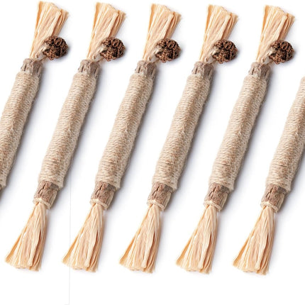 Potaroma Katzenminze Sticks, 6 Stück natürliche Katzen Kauhölzer Silvervine Sticks Katzenspielzeug, Kätzchen-Kauspielzeug für Zahnreinigung, Zahnpflege & Gegen Mundgeruch