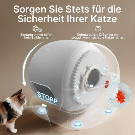 PETKIT Purobot Max 3 Self-Cleaning Cat Litter Tray, 76 L Cat Litter Tray, Self-Cleaning, Double Odour Elimination, 43% Enlarged Entrance, Improved Leak-proof Inner Cover for Multiple Cats