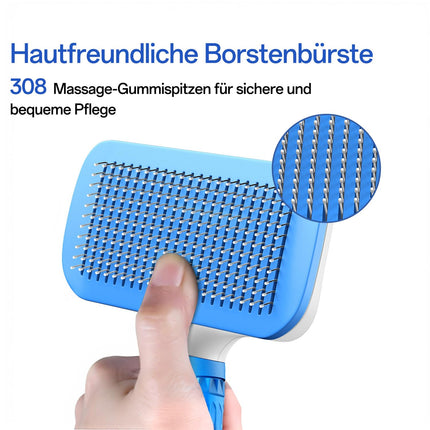 ACE2ACE Haustier Hundebürste Katzenbürste, Haustier Bürsten, Hundebürste Katzenbürste für Langhaar und Kurzhaar, Sauberes Haustierhaar von der Bürste mit Einem Knopf, Blau