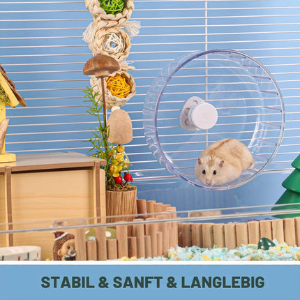 Bucatstate Hamster Wheel, 18 cm Balance Wheel, Hamster Quiet Hamster Toy, Transparent for Totoro Mouse, Squirrel, Chinchillas, Small Animal, Pet