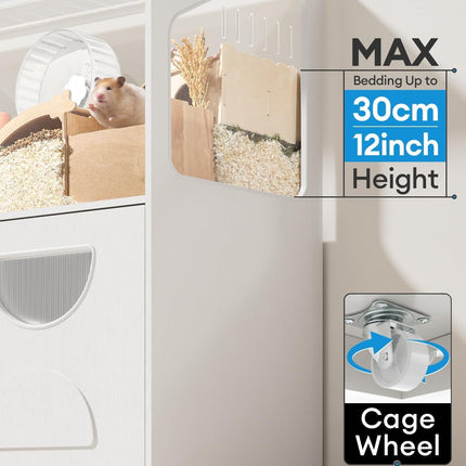 BUCATSTATE 100cm Gerbil Hamster Cage - 0.45m² Small Animal Cage - White