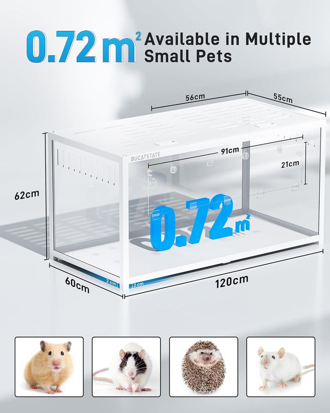 BUCATSTATE Hamster Cage 3.0 - Small Animal Cage Large 120 L x 60 W x 62 H
