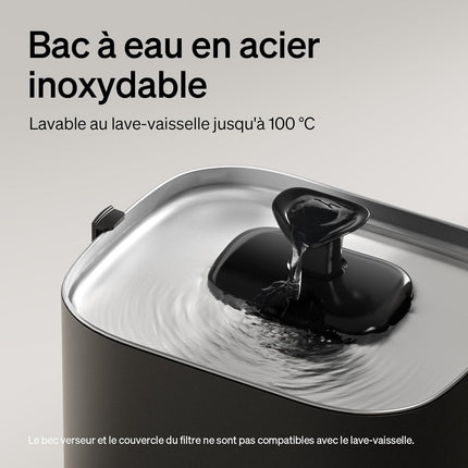 PETLIBRO Upgrade Cat Fountain - Wireless Drinking Fountain for Cat with App Monitoring, 3L/101oz Dockstream 2, Stainless Steel Tray, 5GHz WiFi, Ideal for Pets (Pack of 2)
