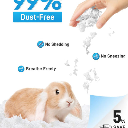 BUCATSTATE Hamster Litter, 50 L, Paper Bedding for Small Animals, Particularly Absorbent & 99.9% Dust-Free Small Animal Litter for Guinea Pigs, Rabbits, Pets, Mice, Gerbils, Rodents (White)