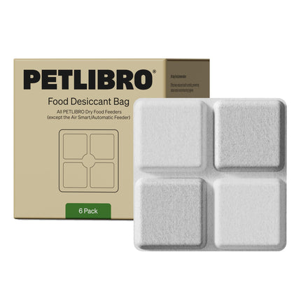 PETLIBRO 6 Pack Cat Dog Feeder Bags Keep Pet Food Dry and Fresh, 3 Month Set Replacement Desiccant Pads Suitable for AF005, AF006, AF103, AF203,AF301