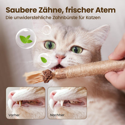 Potaroma Katzenminze Sticks, 6 Stück natürliche Katzen Kauhölzer Silvervine Sticks Katzenspielzeug, Kätzchen-Kauspielzeug für Zahnreinigung, Zahnpflege & Gegen Mundgeruch