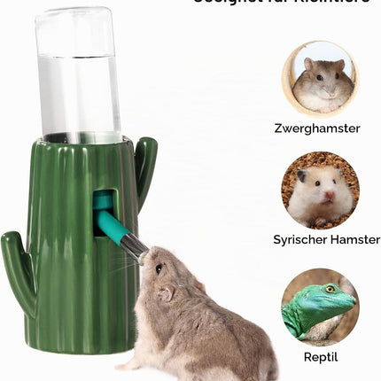 Bucatstate Hamster Water Bottle with Stand, 120 ml, Small Animal Drinker, Leak-Proof Nozzle, Hamster Accessories for Guinea Pigs, Rabbits, Chinchilla, Rats, Ferrets (Green)