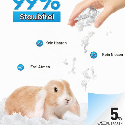 BUCATSTATE Hamster Litter, 70 L, Paper Bedding for Small Animals, Particularly Absorbent & 99.9% Dust-Free Small Animal Litter for Guinea Pigs, Rabbits, Pets, Mice, Gerbils, Rodents (White)