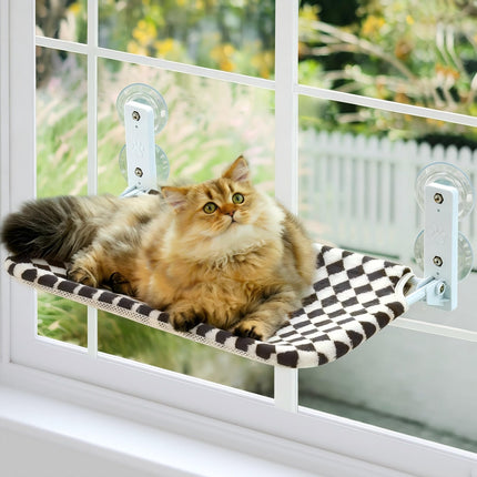 Faltbare Katzen Fensterhängematte zum Sonnen und Beobachten – fensterliege für Katzen mit wendbarem Bezug, Starke Saugnäpfe bis zu 18 kg (Green, M)