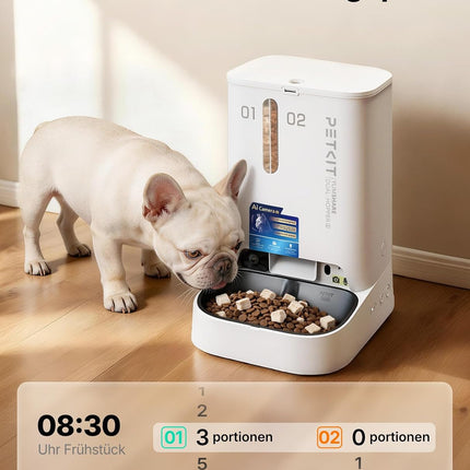 PETKIT YumShare Dual-Hopper 2 Automatic Cat Feeder, 2 Bowls with Camera, Face Detection for Multiple Cats, 5L Cat Feeder, Automatic Feeder for Dogs, AI Function, 2.4 & 5G Wi-Fi