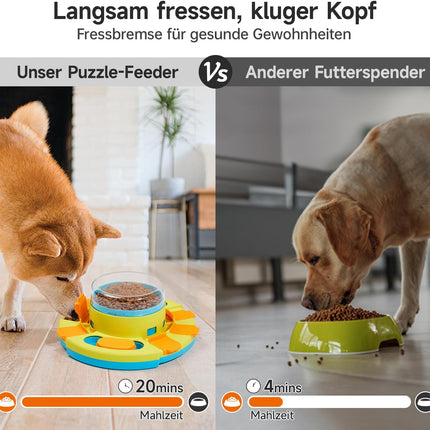 Potaroma Hundespielzeug Intelligenz, Hunde Intelligenzspielzeug 2 Ebenen Puzzle-Spielzeug, langsamer Feeder & Leckerli-Futterspielzeug, geeignet für kleine, mittlere & große Hunde, 10,7 cm Höhe