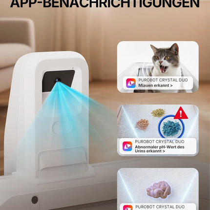 PETKIT Purobot Crystal Duo Self-Cleaning Cat Litter Box with Camera, AI Health Monitoring, Odour Control, Open Design for Large Cats, Up to 30 Days Without Cleaning