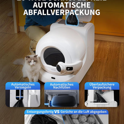 PETKIT Purobot Ultra Self-Cleaning Cat Litter Tray, Self-Cleaning with 1080P HD Camera, Intelligent Cleaning, Capacity 70 L, Health Monitoring AI, Ultra Quiet and Safe
