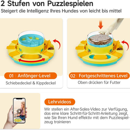Potaroma Hundespielzeug Intelligenz, Hunde Intelligenzspielzeug 2 Ebenen Puzzle-Spielzeug, langsamer Feeder & Leckerli-Futterspielzeug, geeignet für kleine, mittlere & große Hunde, 10,7 cm Höhe