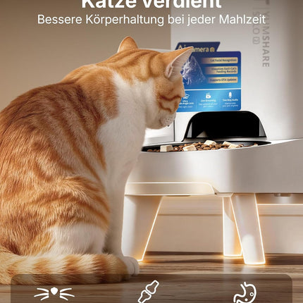 PETKIT YumShare Solo 2 Automatic Feeder with Camera, Face Detection for Multiple Cats, AI Automatic Cat Feeder, 3L Cat Feeder, Automatic Feeder for Cats and Dogs, 2.4 & 5G Wi-Fi