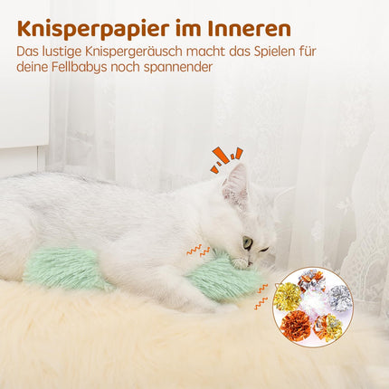 Potaroma Katzenspielzeug Set, 3er Katzenkissen mit Bio-Katzenminze Indoor, weiches & langlebiges Interaktives Spielzeug, Intelligenz- & Beschäftigungstraining, Selbstbeschäftigung für Kätzchen