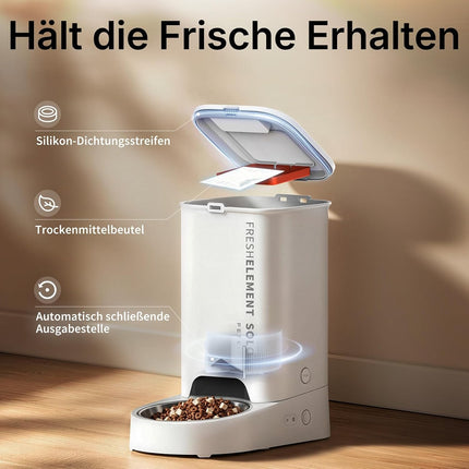 PETKIT Automatic Cat Feeder, 3 L, 1–10 Meals/Day for 1–15 Days, 304 Stainless Steel Bowl, Fresh Lock Technology