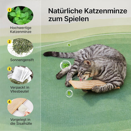 Potaroma Katzenspielzeug, 2er Pack mit 6000mg A+ Katzenminze, Weiches Sisalmaterial für Indoor Kätzchen, Kratz- und Kickspielzeug für Interaktive Beschäftigung — für Stressabbau und Instinktauslösung