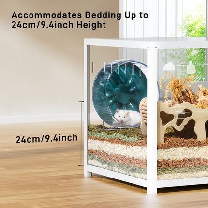 BUCATSTATE Hamster Cage Metal 2.0 - Small Animal Habitats Large Stackable with Double Door 100 L x 50 W x 52.5 H cm for Dwarf Hamsters, Rodents, Mice (0.5 m², White)