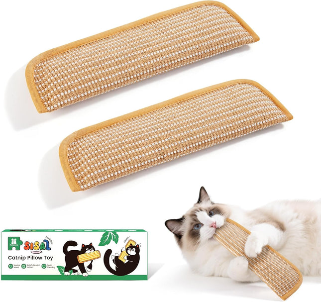 Potaroma Katzenspielzeug, 2er Pack mit 6000mg A+ Katzenminze, Weiches Sisalmaterial für Indoor Kätzchen, Kratz- und Kickspielzeug für Interaktive Beschäftigung — für Stressabbau und Instinktauslösung