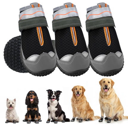 Gimars Paw Protector Dog Shoes, Waterproof and Non-Slip, Breathable for Outdoor and Hot Walkways, with Reflective Straps for Small Medium Large Dogs, Set of 2, Black #5