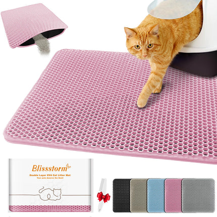 Katzenklo Matte 30X30cm, Doppelschicht EVA Katzenstreumatte Wasserundurchlässig - Geruchsneutral mit Anti-Rutsch Katzenmatte, Einfache Reinigung katzenklomatte für Alle Katzen
