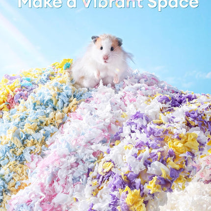 BUCATSTATE Hamster Litter, 15 L, Really 99.9% Dust-Free Paper Bedding for Rodents with Odour Control, Small Animal Litter, Dwarf Hamster Litter for Mice, Gerbils, Rats (Party Confetti)