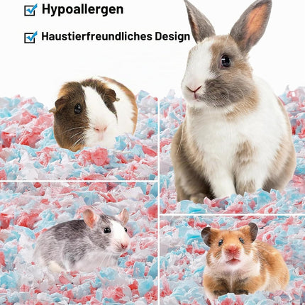 BUCATSTATE Hamster Litter, 70 L, Paper Bedding for Small Animals, Particularly Absorbent & 99.9% Dust-Free Small Animal Litter for Guinea Pigs, Rabbits, Pets, Mice, Gerbils, Rodents (White)