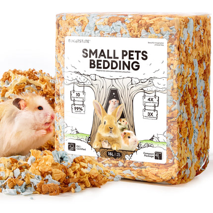 BUCATSTATE Hamster Litter, 15 L, Really 99.9% Dust-Free Paper Bedding for Rodents with Odour Control, Small Animal Litter, Dwarf Hamster Litter for Mice, Gerbils, Rats (Harvest Sunset)