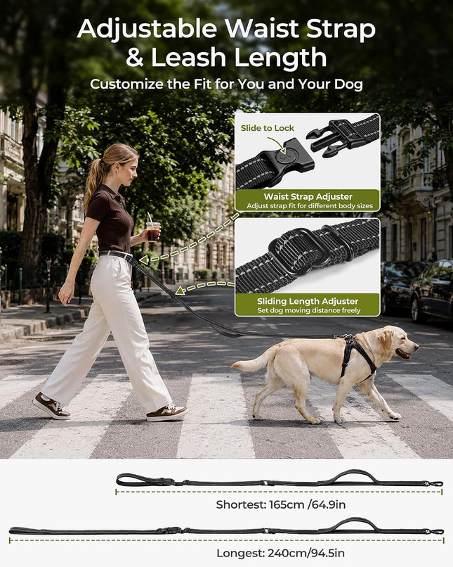Gimars Free Handle Dog Lead for Hanging and Jogging