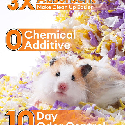 BUCATSTATE Hamster Litter, 15 L, Really 99.9% Dust-Free Paper Bedding for Rodents with Odour Control, Small Animal Litter, Dwarf Hamster Litter for Mice, Gerbils, Rats (Party Confetti)