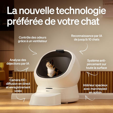 PETLIBRO Automatic Cat Litter Tray Bundle with 3 Rolls Insert Bag for the Collection Drawer and 2 Activated Carbon Fi: Self-Cleaning Cat Litter Tray with Open Access, AI Camera for Analyzing Excretion