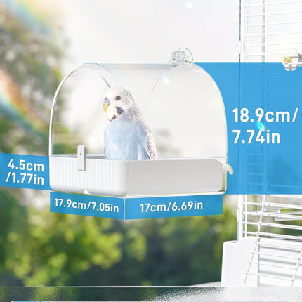 BUCATSTATE Hanging Bath House for Bird Cage, 3 in 1 Bird Bathtub, Bowl, House Bird Bath Bowl, Bird Cage Accessories for Lovebirds, Finches, Parakeets, Mannikin