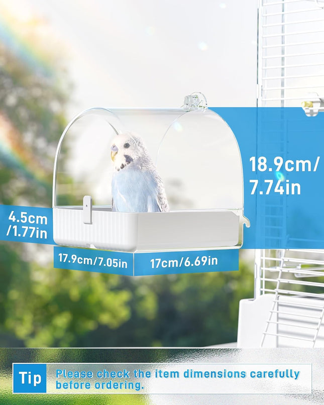 BUCATSTATE Hanging Bath House for Bird Cage, 3 in 1 Bird Bathtub, Bowl, House Bird Bath Bowl, Bird Cage Accessories for Lovebirds, Finches, Parakeets, Mannikin