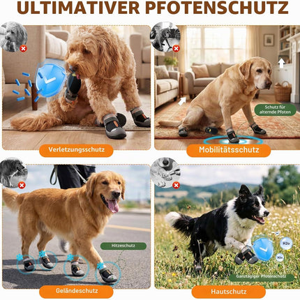 Gimars Paw Protector Dog Shoes, Waterproof and Non-Slip, Breathable for Outdoor and Hot Walkways, with Reflective Straps for Small Medium Large Dogs, Set of 2, Black #5