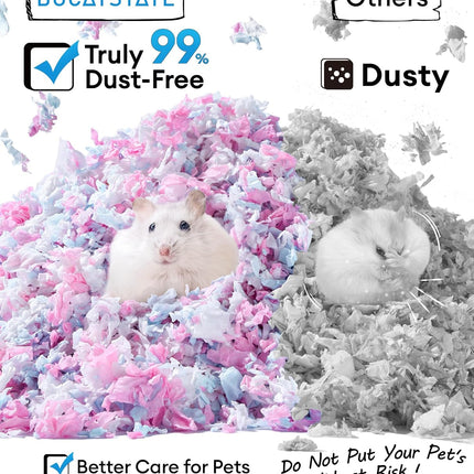 BUCATSTATE Hamster Litter, 15L, 99% Dust-Free Guinea Pig Paper, Bedding, Odour Control, Cosy Small Animal Bedding for Rabbits, Rats, Syrian Dwarf Hamsters, Gerbils