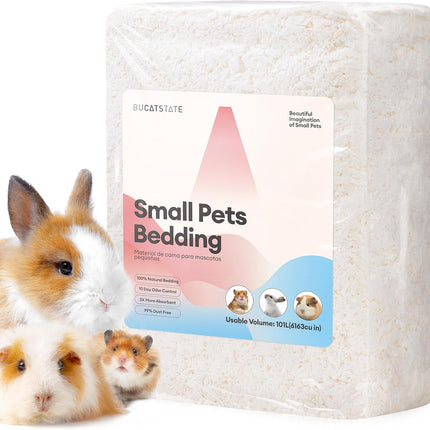 BUCATSTATE Hamster Litter, 101 L, Paper Bedding for Small Animals, Particularly Absorbent & 99.9% Dust-Free Small Animal Litter for Guinea Pigs, Rabbits, Pets, Mice, Gerbils, Rodents (White)