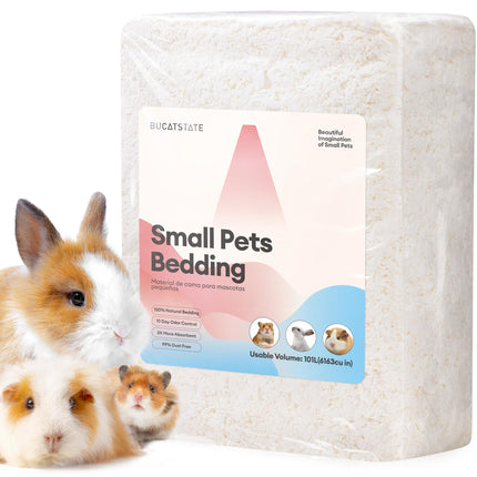 BUCATSTATE Hamster Litter, 50 L, Paper Bedding for Small Animals, Particularly Absorbent & 99.9% Dust-Free Small Animal Litter for Guinea Pigs, Rabbits, Pets, Mice, Gerbils, Rodents (White)