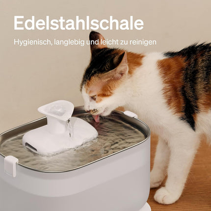 PETLIBRO Cat Fountain, Drinking Fountain for Cats with Wireless Pump, 2.5 L Dockstream Cat Fountain, Stainless Steel, 23 dB Ultra Quite, 2 Drinking Modes, Easy Cleaning, BPA-Free Cat Drinking Fountain
