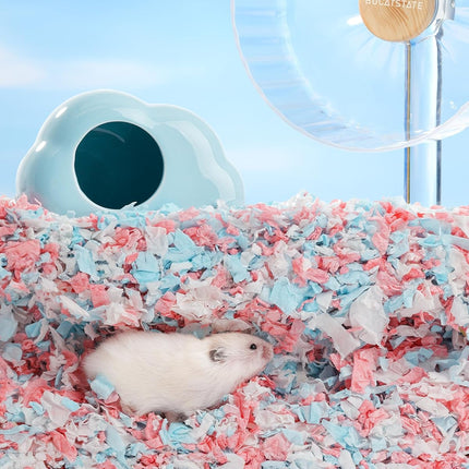 BUCATSTATE Hamster Litter, 70 L, Paper Bedding for Small Animals, Particularly Absorbent & 99.9% Dust-Free Small Animal Litter for Guinea Pigs, Rabbits, Pets, Mice, Gerbils, Rodents (White)