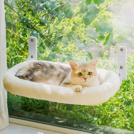 EDAGNY Katzen Hängematte Fenster Großes mit Waschbar Dickem Bezug - Faltbare Hängematte Katze Fenster Stabil für Katzen Robust hält 18kg (Schachbrett, M)