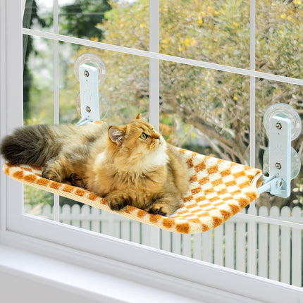 Faltbare Katzen Fensterhängematte zum Sonnen und Beobachten – fensterliege für Katzen mit wendbarem Bezug, Starke Saugnäpfe bis zu 18 kg (Green, M)