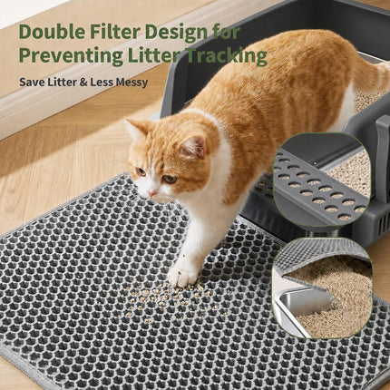 Gimars XL Metal Cat Litter Tray, Large Cat Litter Tray Stainless Steel 35L with Shovel & Mat, Robust Metal Cat Litter Tray, Stainless Steel Cat Litter Tray for Large and Medium Cats